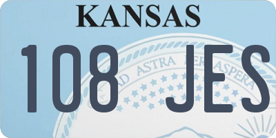 KS license plate 108JES