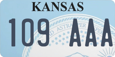 KS license plate 109AAA