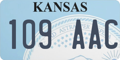 KS license plate 109AAC