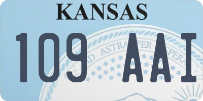 KS license plate 109AAI