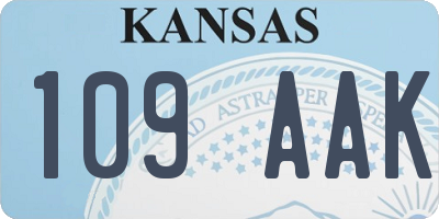 KS license plate 109AAK