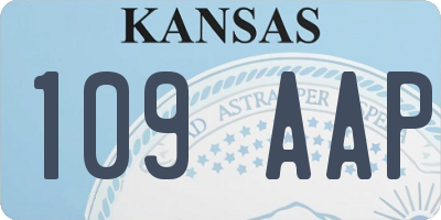 KS license plate 109AAP