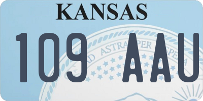 KS license plate 109AAU