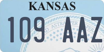 KS license plate 109AAZ