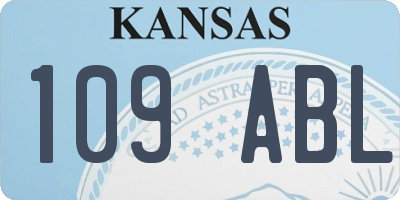 KS license plate 109ABL
