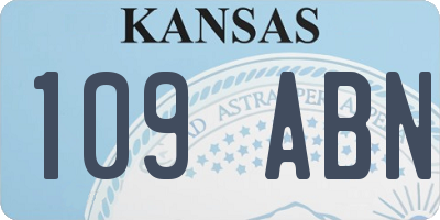 KS license plate 109ABN