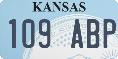 KS license plate 109ABP
