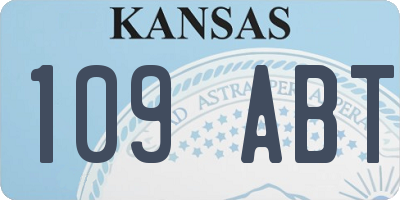 KS license plate 109ABT