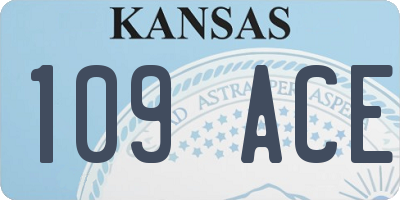 KS license plate 109ACE