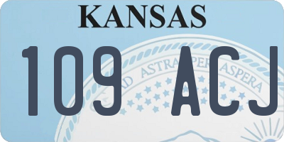 KS license plate 109ACJ