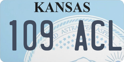 KS license plate 109ACL
