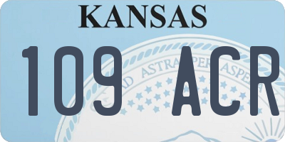 KS license plate 109ACR