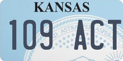 KS license plate 109ACT