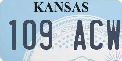 KS license plate 109ACW