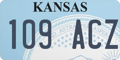 KS license plate 109ACZ
