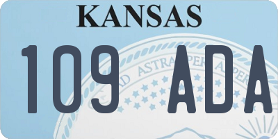 KS license plate 109ADA