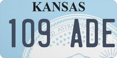 KS license plate 109ADE
