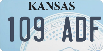 KS license plate 109ADF