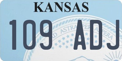 KS license plate 109ADJ