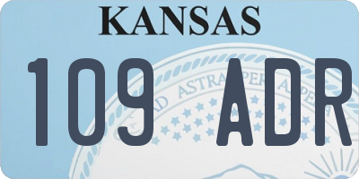 KS license plate 109ADR
