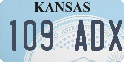 KS license plate 109ADX