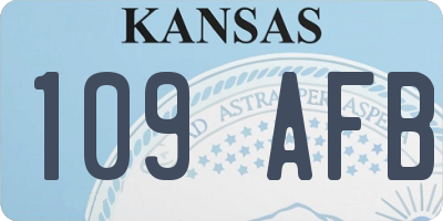 KS license plate 109AFB