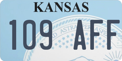 KS license plate 109AFF