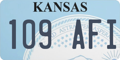 KS license plate 109AFI