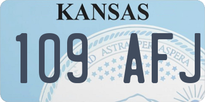 KS license plate 109AFJ
