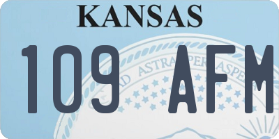 KS license plate 109AFM