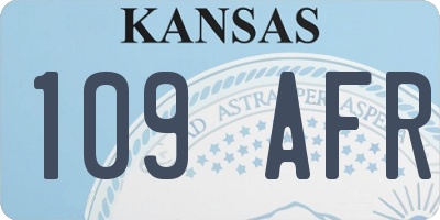 KS license plate 109AFR