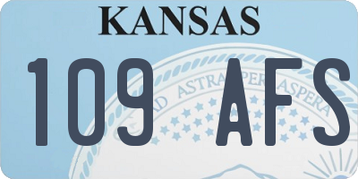 KS license plate 109AFS