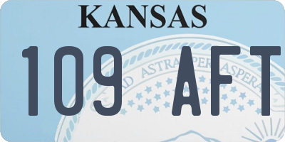 KS license plate 109AFT