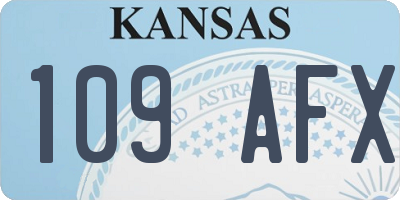 KS license plate 109AFX
