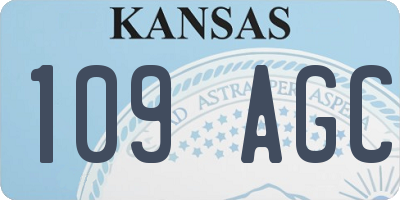 KS license plate 109AGC