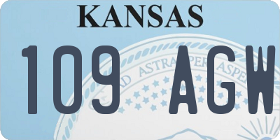 KS license plate 109AGW