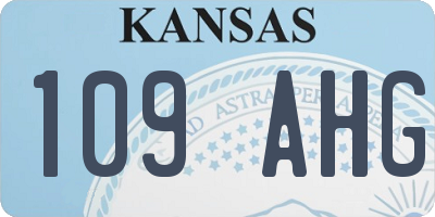 KS license plate 109AHG