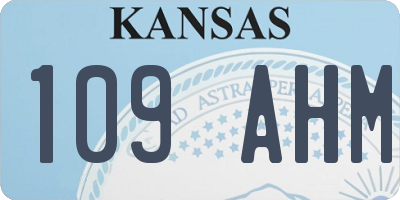 KS license plate 109AHM