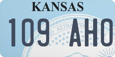 KS license plate 109AHO