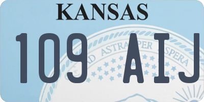 KS license plate 109AIJ