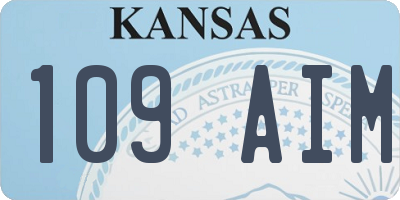 KS license plate 109AIM