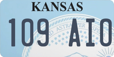 KS license plate 109AIO