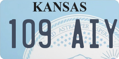 KS license plate 109AIY