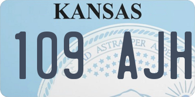 KS license plate 109AJH