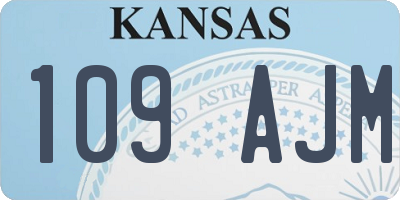 KS license plate 109AJM