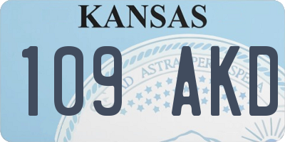 KS license plate 109AKD