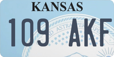 KS license plate 109AKF