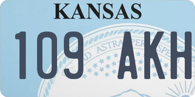 KS license plate 109AKH