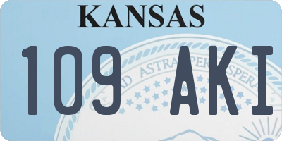 KS license plate 109AKI