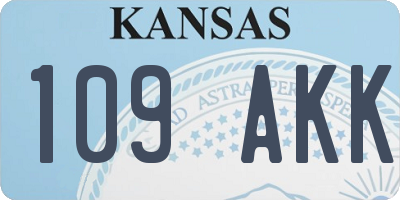 KS license plate 109AKK